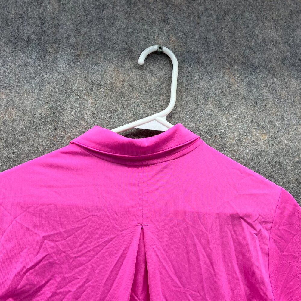 Adidas Polo Shirt Women Medium Pink Fuchsia Primegreen Athletic Golf GL6700 - Picture 10 of 13